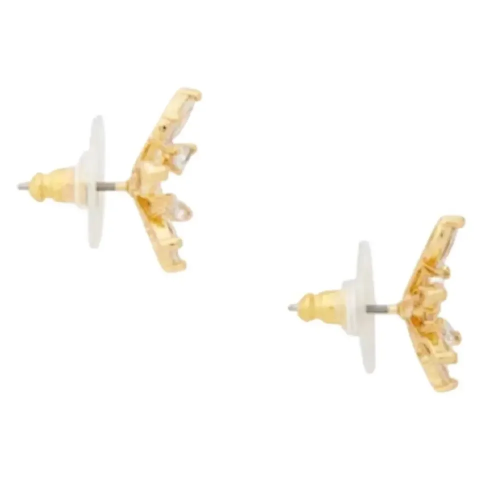 NWT KATE SPADE Snow Day Cubic Zirconia Gold Snowflake Stud Earrings - Picture 8 of 10